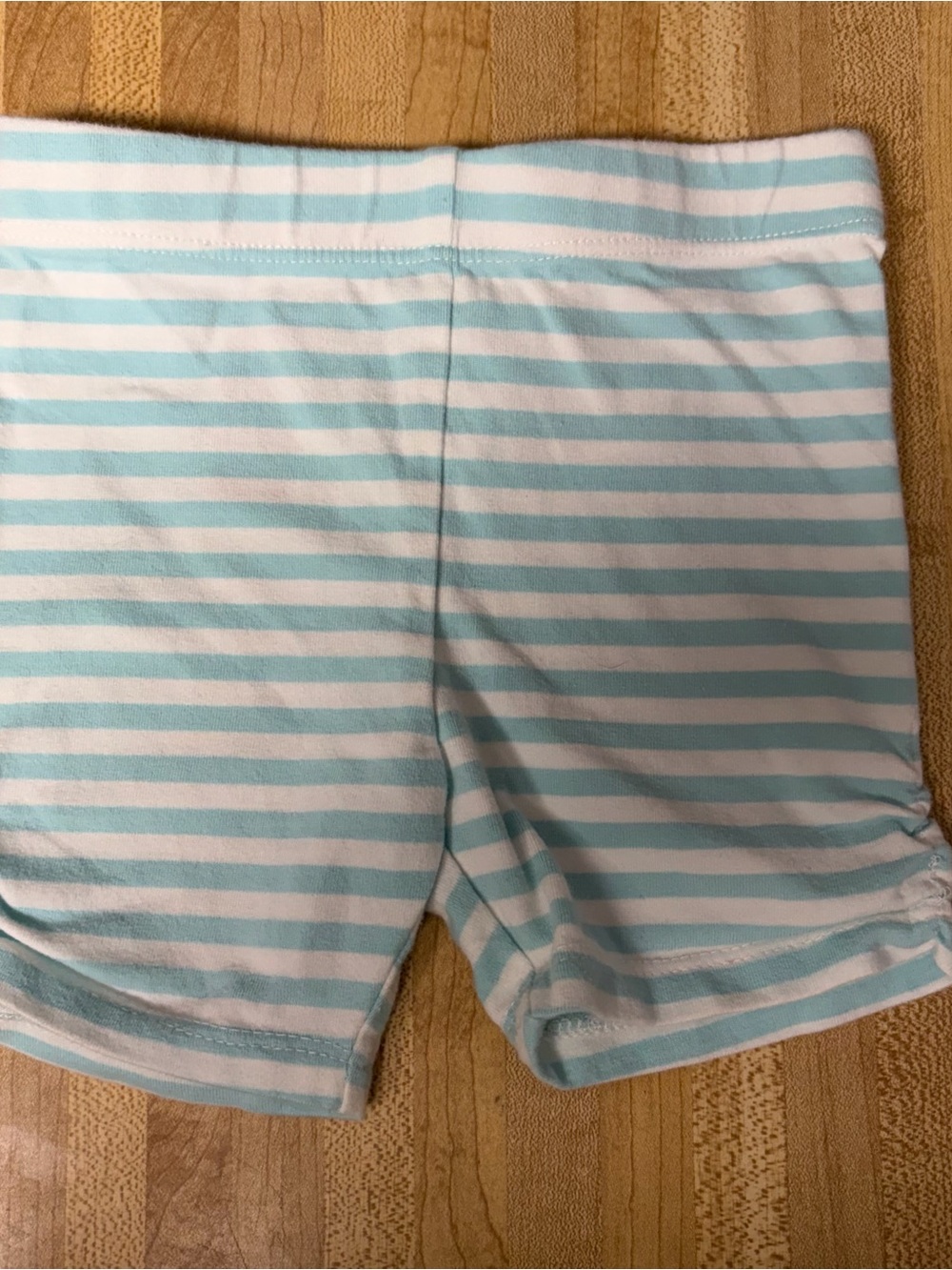 Rachel Zoe Aqua and White Striped Bike Shorts